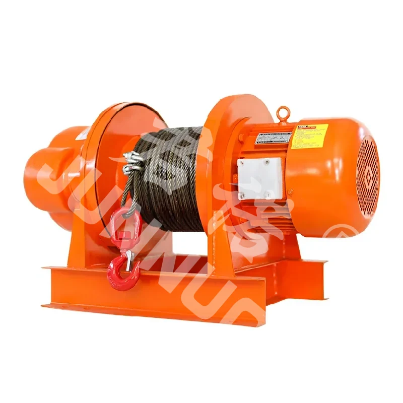 Electric winch for powered pulling and lifting support