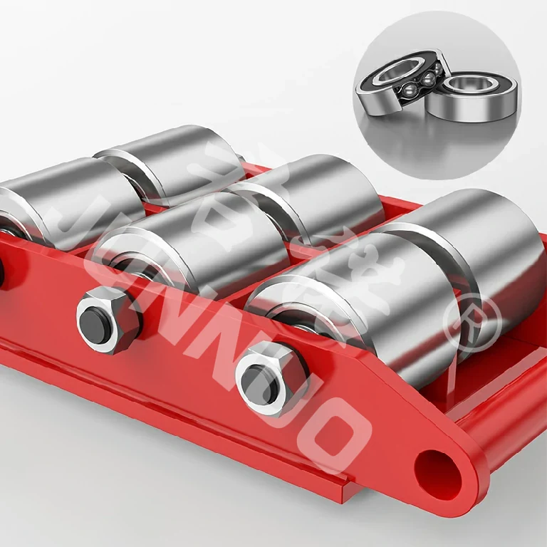 Steel wheel cargo trolley for heavy load movement