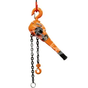 Orange VL lever block with lifting chain and hook