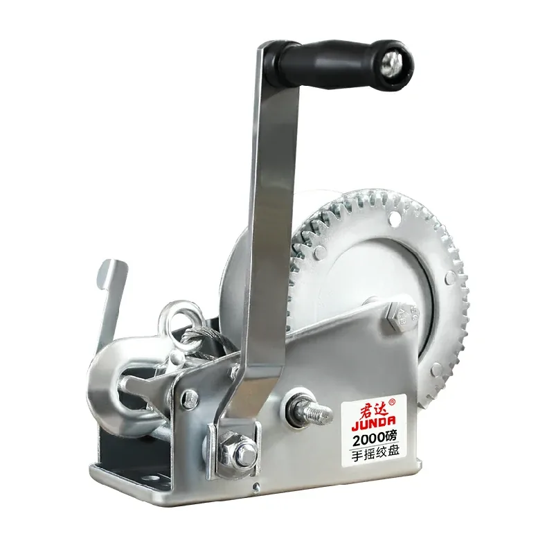 Boat hand winch for pulling applications