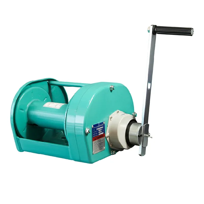 Heavy duty hand winch with crank handle