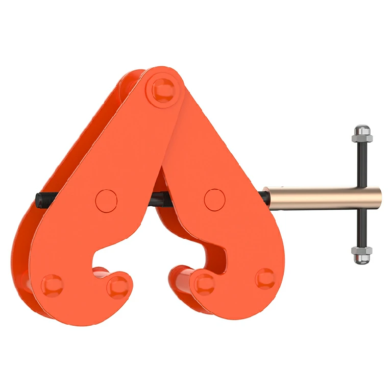 Lift support clamp with orange body and screw handle