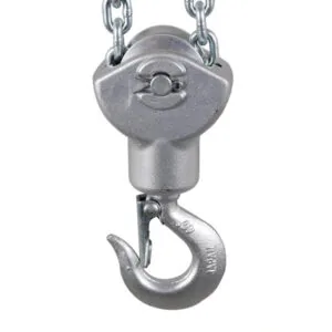 Wire rope pulling hoist with hook for manual positioning work